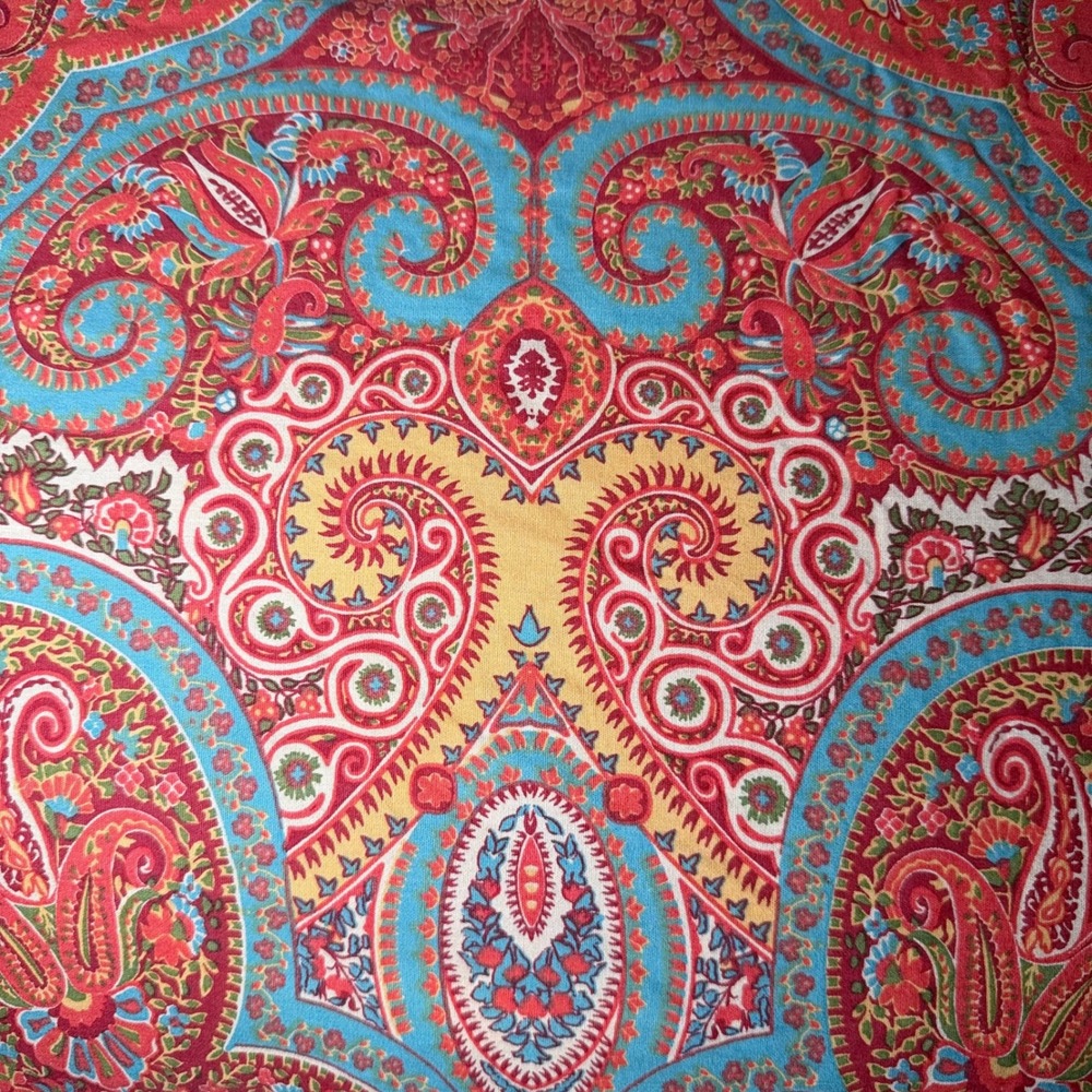 Ralph Lauren Paisley Comforter Queen Red Oxblood Teal Bahrain Luxury Bedding USA